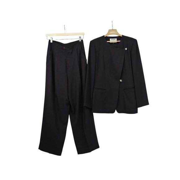 Kasper Plum Purple Brown Pant Suit Set Size 10 - Picture 12 of 12